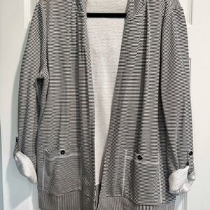 Talbots Black and White Knit Jacket